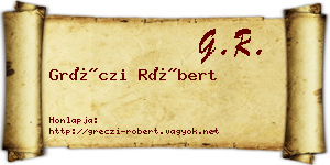 Gréczi Róbert névjegykártya